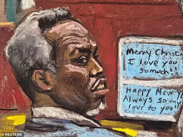 Bongolan claims the alleged balcony assault - which Combs (pictured during his trial in a June 2 courtroom sketch) denies - followed a pattern of threats and abuse