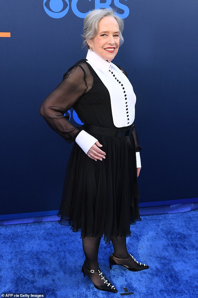 Kathy Bates has now lost more than seven stone after turning to Ozempic. Here she is pictured in May earlier this year