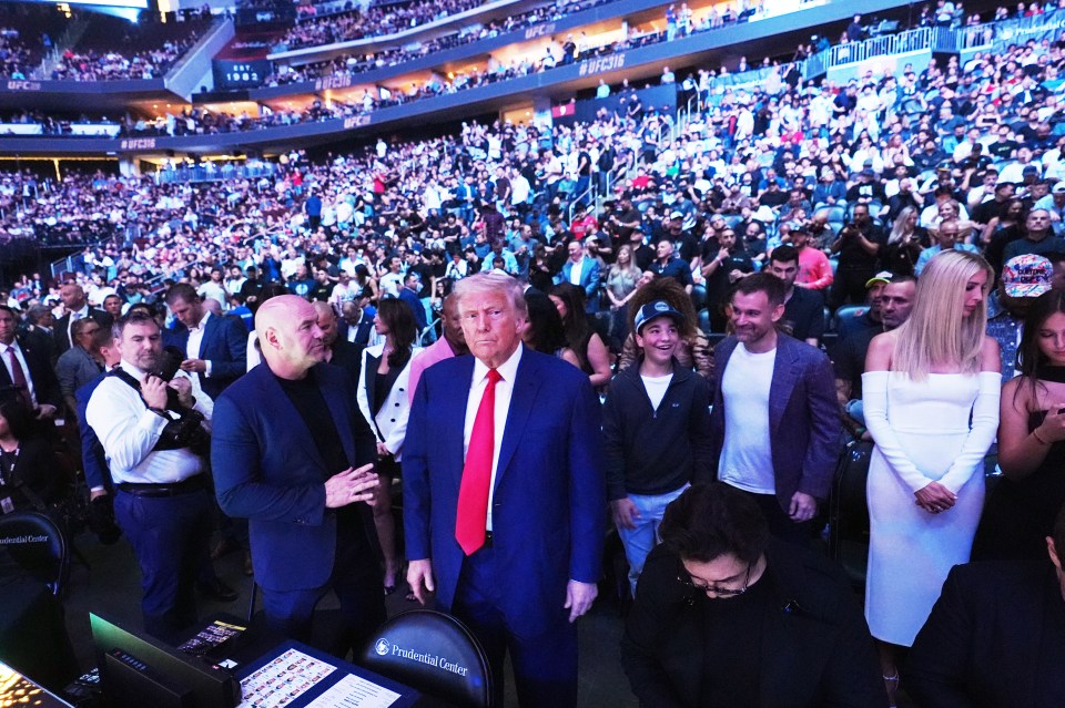 Donald Trump and Dana White at a UFC event.