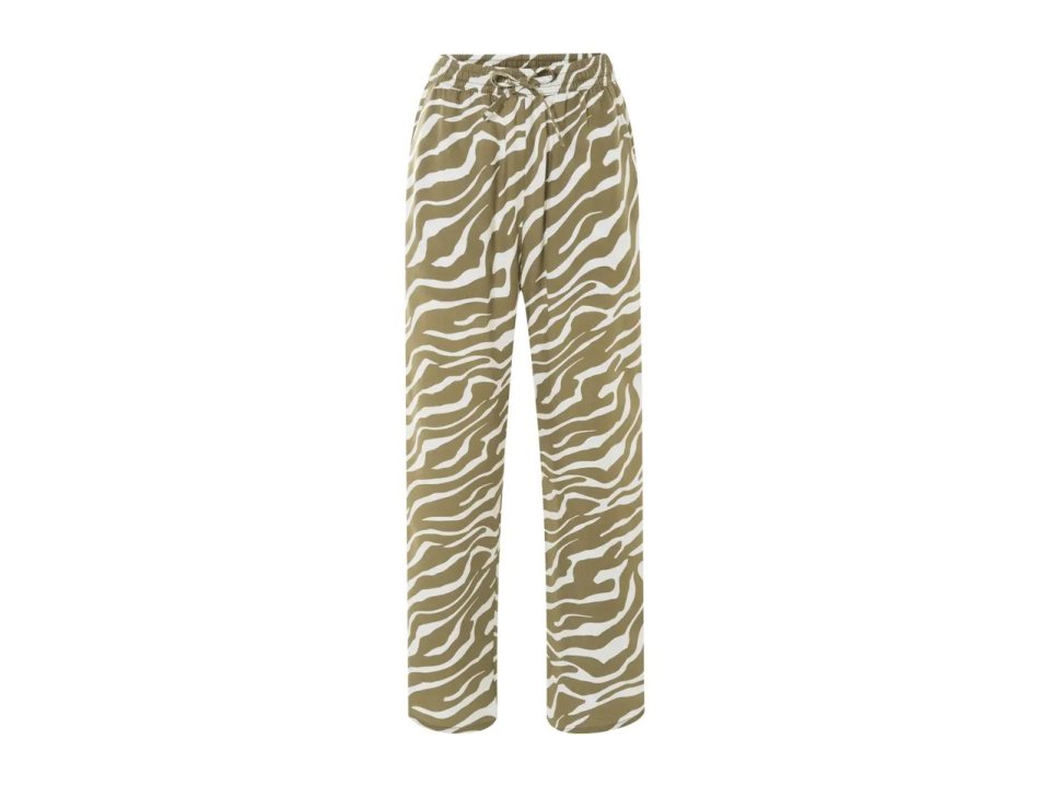 Zebra-print pants.