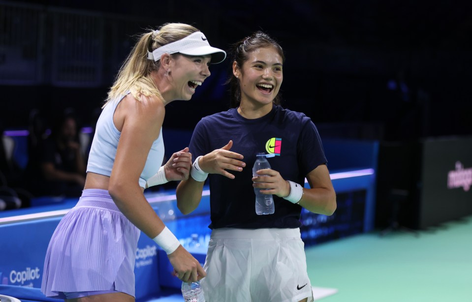 Katie Boulter and Emma Raducanu at the Billie Jean King Cup Finals.