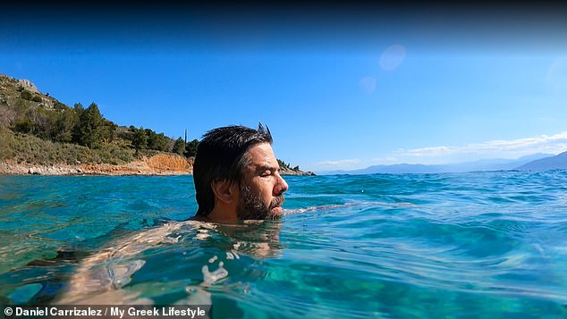 Daniel says he loves 'being surrounded by natural beauty' every day in Greece