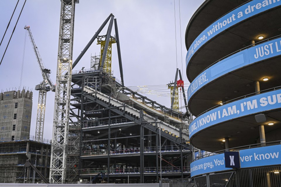 Etihad Stadium expansion construction.