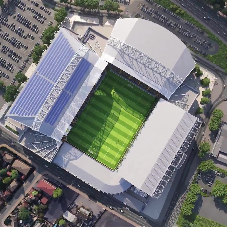 Aerial illustration of Elland Road stadium enhancements.