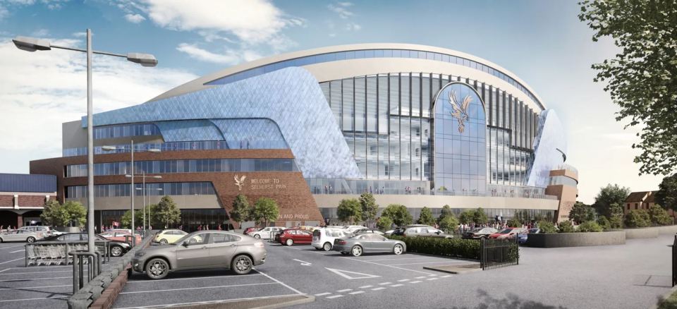 Rendering of the Crystal Palace stadium redevelopment.