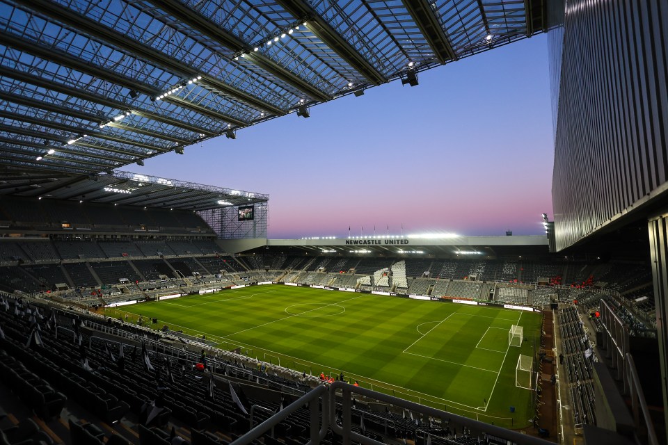 Interior view of St. James' Park stadium.