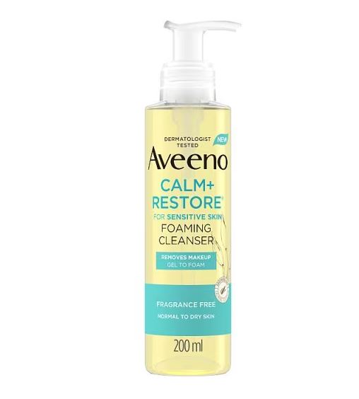 Aveeno Calm+Restore Foaming Cleanser, 200ml.