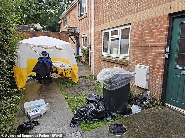 Pictured: The scene at Roberts's property where Mr Wheeler was killed in August