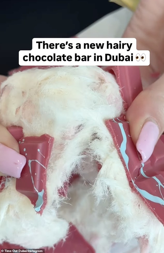 The Hairy Daddy pink chocolate bar, which was launched by noon Minutes, combines chocolate with the texture and sweetness of candy floss