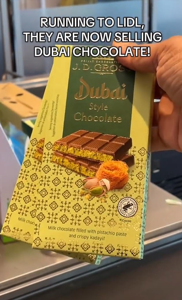 Angelina Perello Javar, an influencer from west London , revealed she headed to her local Lidl at 7.30am on a Saturday morning, to discover a queue outside the budget retailer to get their hands on a bar