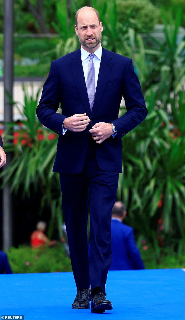 Prince William, Prince of Wales, arrives at the Blue Economy and Finance Forum (BEFF) at the Grimaldi Forum in Monaco