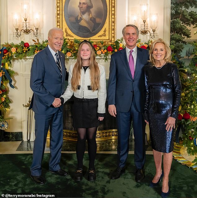 In December, Moran shared a picture of himself and his daughter with Joe and Jill Biden