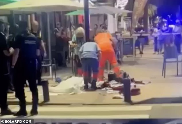 The shooting took place in front of terrified locals and tourists at the popular Costa del Sol bar