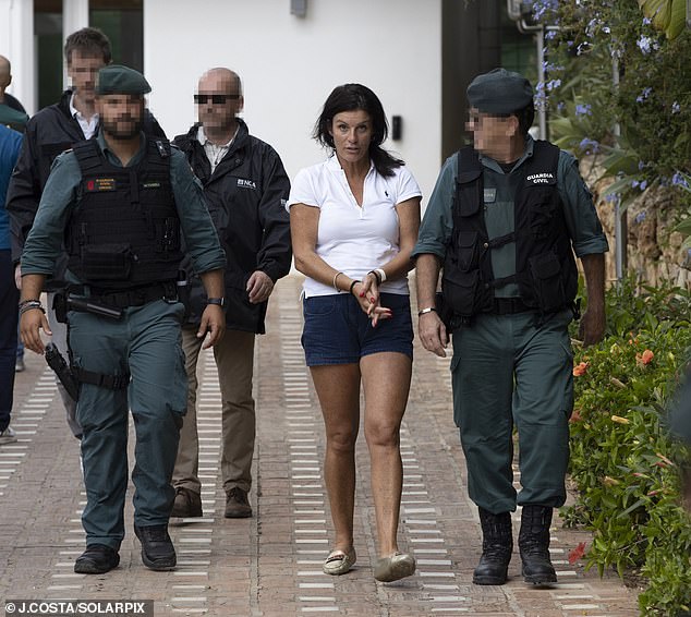His wife Nicola was also arrested (pictured) and bailed as part of the same probe