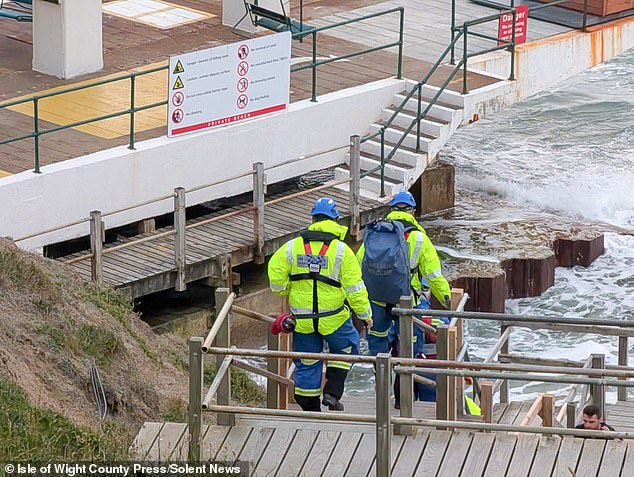 Police, firefighters, paramedics and coastguards all attended the scene following reports of a 'serious incident'