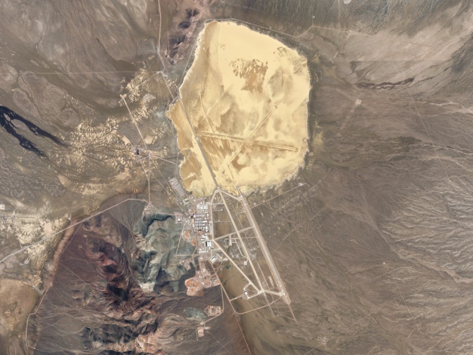 Satellite view of Area 51 in Southern Nevada.