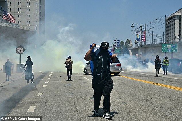 Trump lamented the current state of the city, expressing concern that 'a once great American City, Los Angeles, has been invaded and occupied by Illegal Aliens and Criminals