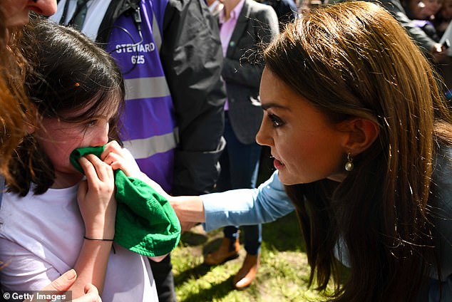 Kate is a maternal figure and has a way of connecting with young children, like the late Princess Diana