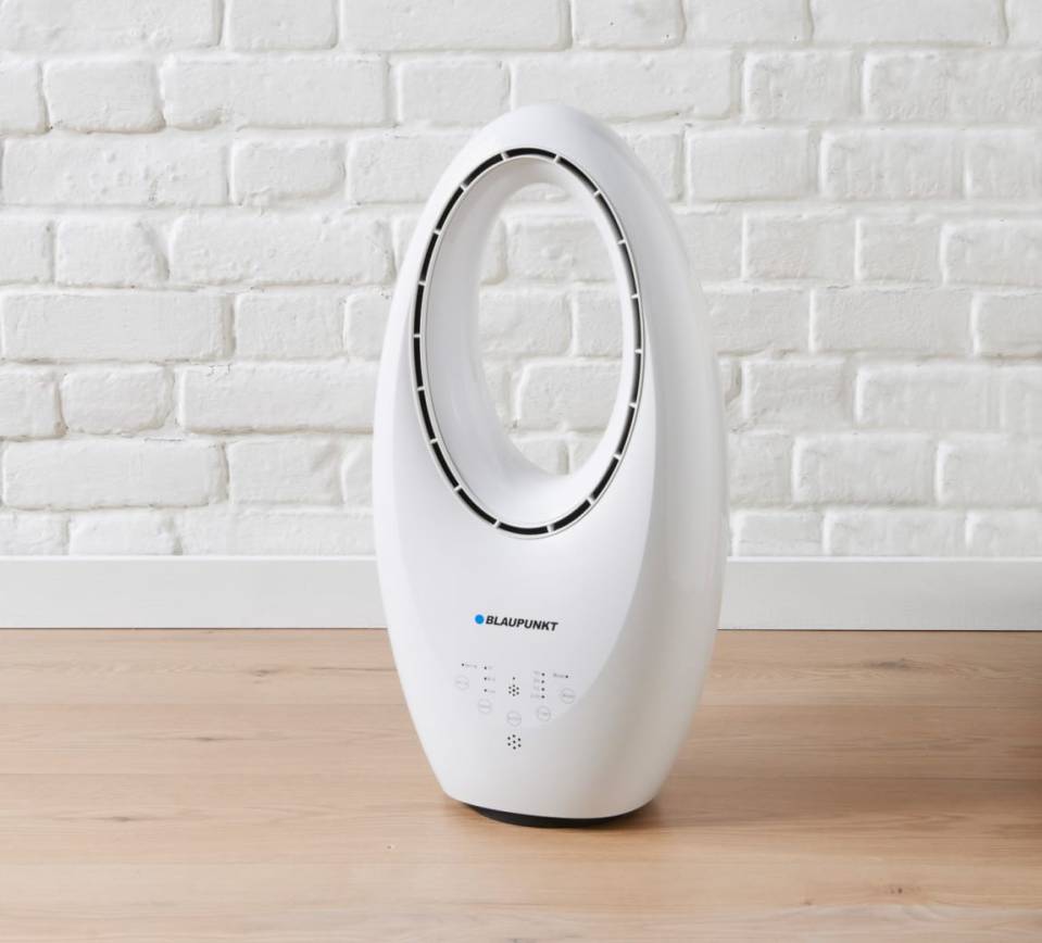 Blaupunkt white bladeless fan.