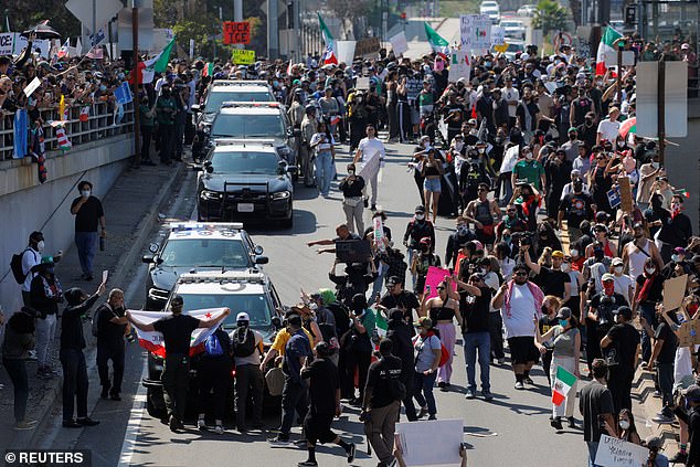 The LAPD issued an urgent dispersal order for the regions, warning 'those at Alameda and Temple must leave the area'