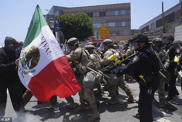 Authorities clashed with rioters on Sunday in violent scenes