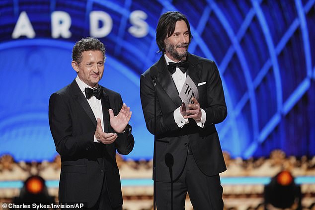 Bill & Ted's Excellent Adventure stars Keanu Reeves and Alex Winter presented her with the award