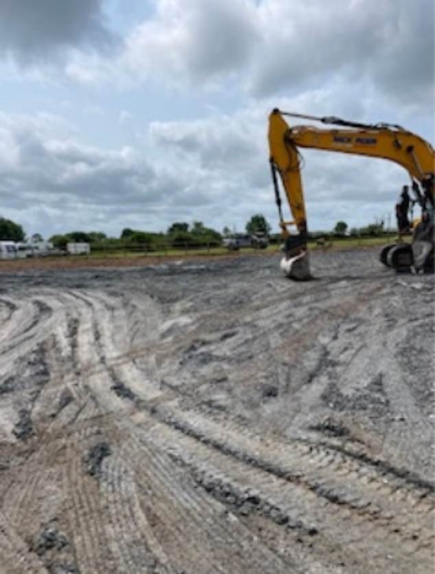 DEVON: Large industrial equipment was used to level a field near the hamlet of Charles