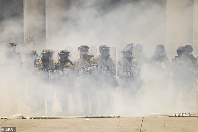 The photographer had rushed to the area following reports that protests had broken out in response to the Immigration and Customs Enforcement mobilising large raid operations in the city's Paramount area