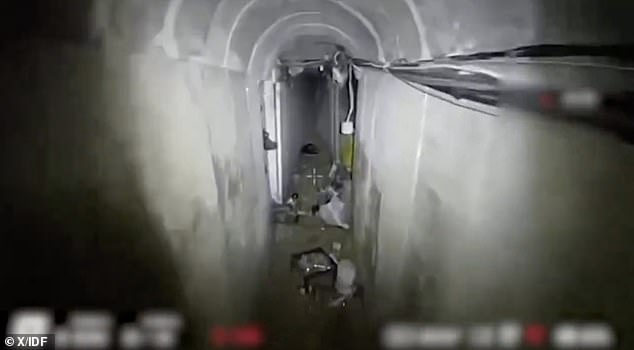 The IDF said: 'His body was found beneath the European hospital in Khan Yunis - more proof of how Sinwar, and Hamas, hide behind their civilians and purposely embed themselves in civilian areas, such as hospitals'