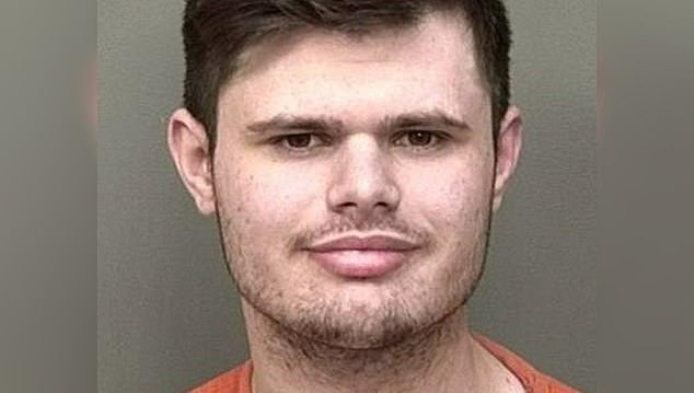 Mallaburn also introduced the impressionable teenager to fellow US white supremacist Chris Cook (pictured), who provided her with clear instructions on how to make homemade bombs and weapons