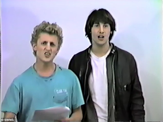 Keanu Reeves and Alex Winter became pop culture icons with their roles as time-traveling slackers in the 1989 cult classic Bill & Ted’s Excellent Adventure, which launched a beloved film franchise and cemented their on-screen chemistry; (seen in audition for Bill and Ted's)