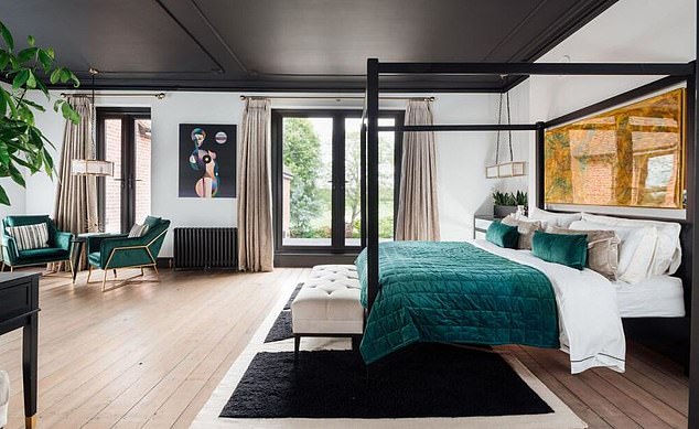 The first floor has three bedrooms - all with ensuite bathrooms - including the 'opulent' principal suite which has a bathroom with marble worktops and a free standing bath