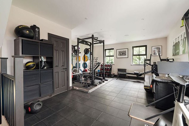 The lavish property comes with its own built in gym and exercise room ideal for fitness buffs