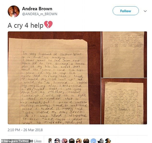 In 2018 Mel's mother Andrea Brown has shared a distressing letter on Twitter, which she claimed was written by a then 10-year-old Angel about the abuse