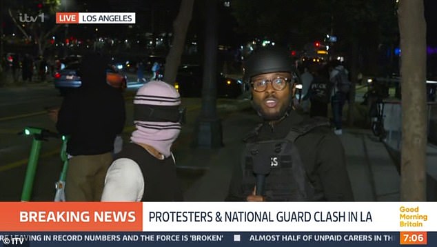 North America Correspondent Noel Phillips was live from LA when a loud bang went off behind him