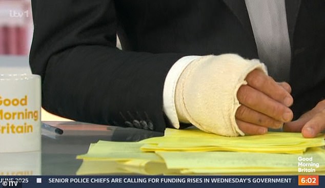 The telly host said: 'I'm not discussing the pain threshold. We don't think about pain'