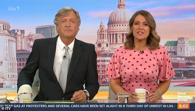 Richard confirmed that he had a double fracture of the wrist while chatting with co-host Susanna at the start of the show