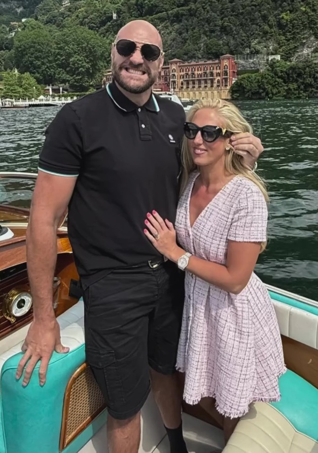 Tyson and Paris Fury on a boat.