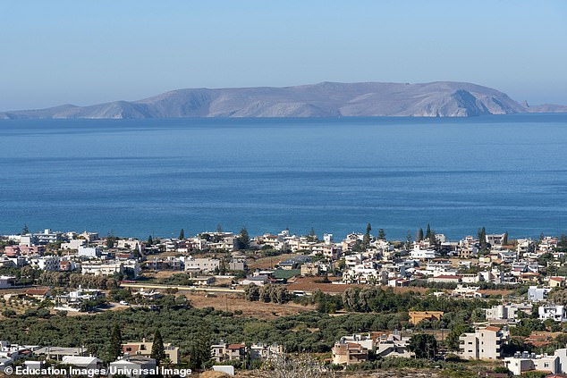 The flight was heading to Heraklion in Crete (pictured) but landed in a total of five different destinations on its journey