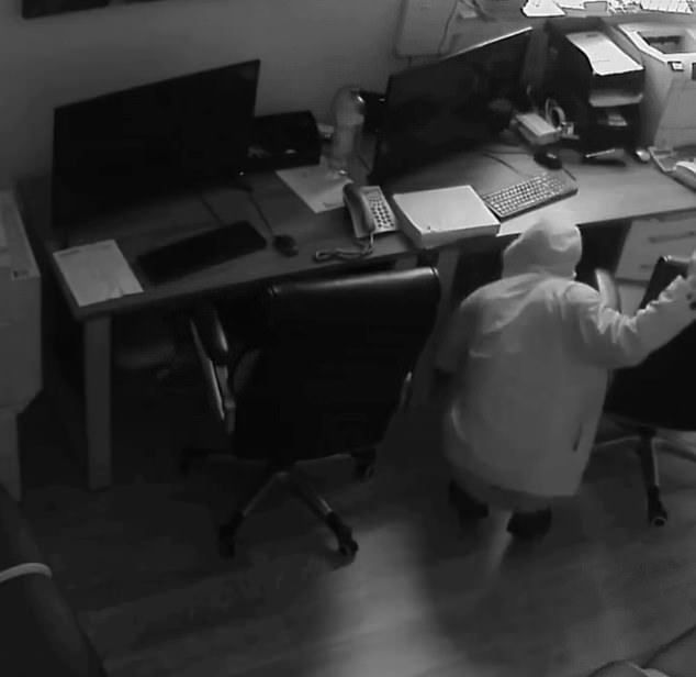 Ziaed was caught on CCTV removing two computers from the office while police raided his nephew's home.