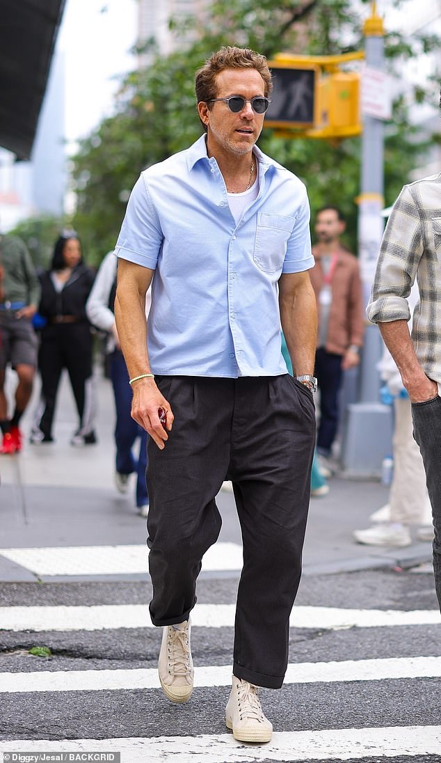 Lively is married to fellow Hollywood star Ryan Reynolds. Pictured Monday in NYC