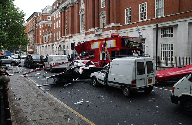 The blasts on the bus and three underground trains killed 52 people
