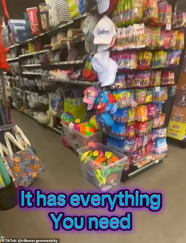 The couple said that the camping site's supermarket (pictured) has 'everything you need', including British brands