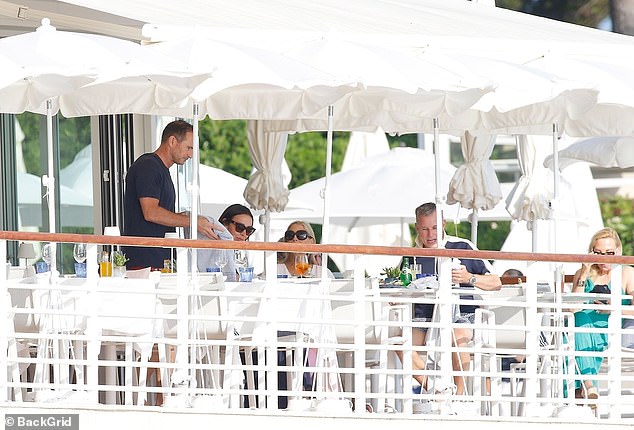 The two couples enjoyed a nice lunch together