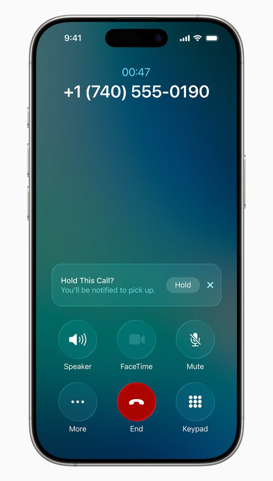 iPhone screen showing incoming call options.