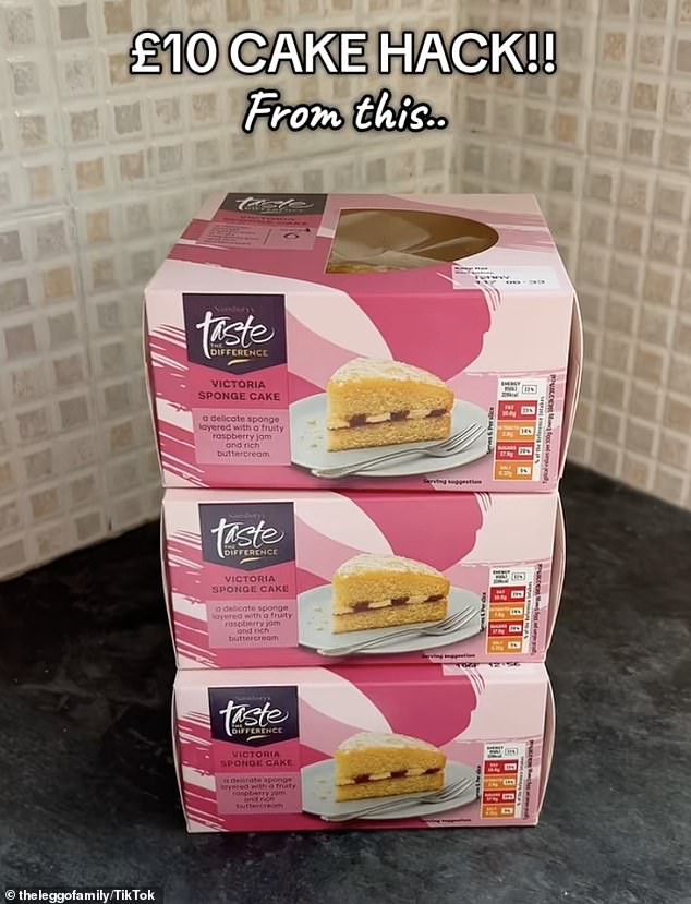 UK content creator Lyre took to her TikTok account, @theleggofamily , to showcase how she created a stunning cake using just three sponge cakes from Sainsbury's