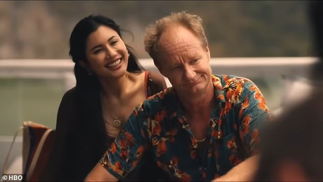 'When I heard about Losers Back Home - the dirty old men who move to Pattaya, the sex capital of Thailand - and what they get up to there, I was shocked to my core,' says Amanda. (Pictured: characters from HBO series The White Lotus)