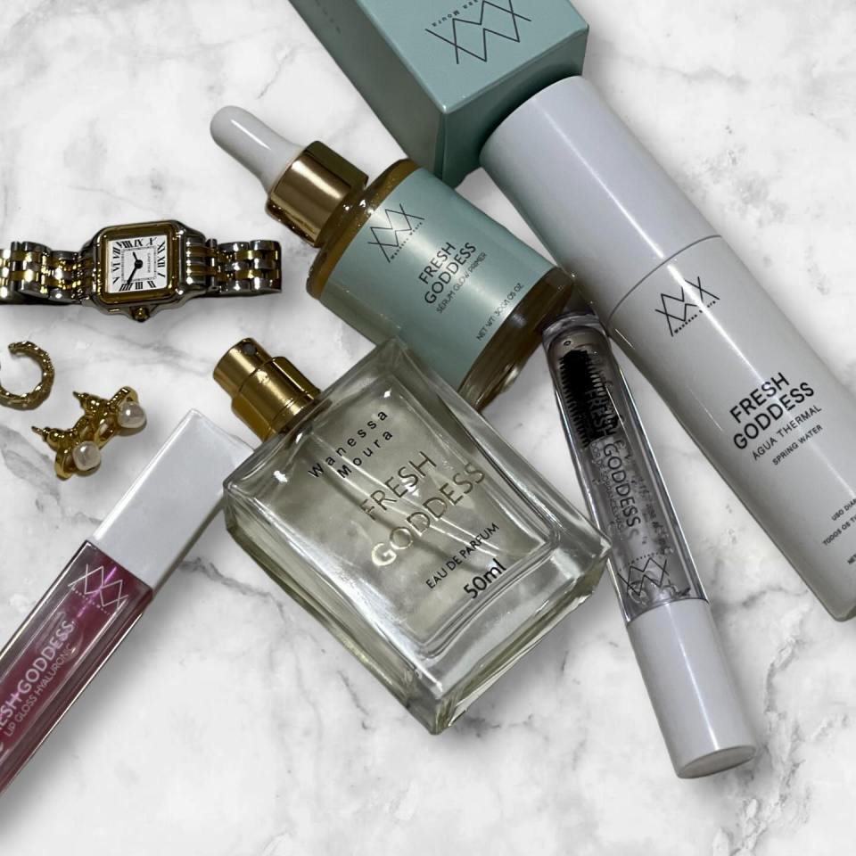 Arrangement of skincare and beauty products.