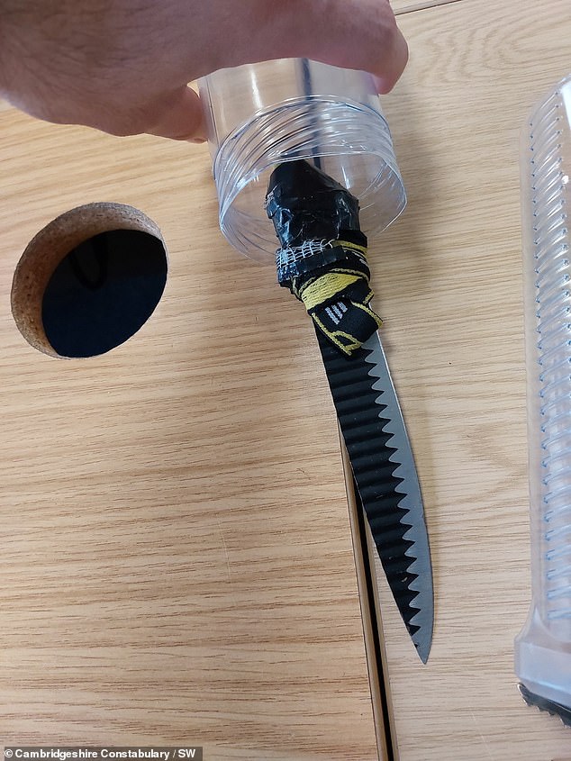 Deasley's knife, which was found on the shop floor by another customer and reported to the police following his stealing spree