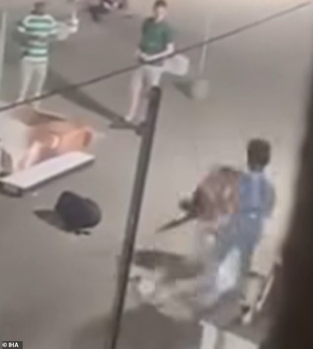 Then, suddenly, they came to blows as terrified locals looked on